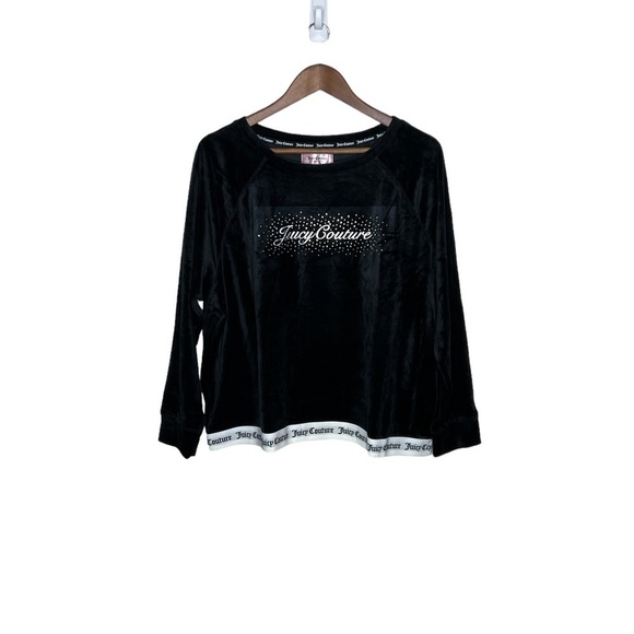 Juicy Couture Velour Black Pajama Loungewear Sleepwear - Picture 2 of 12